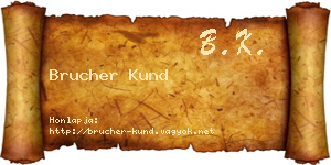 Brucher Kund névjegykártya